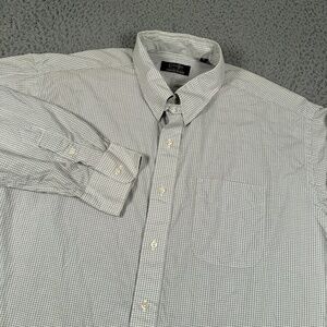 Gitman Bros Shirt Mens 17.5 Check Woven Button Down Made In USA Chin Strap